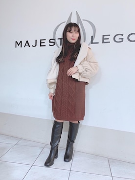 マジェスティックレゴン天王寺ミオ店スタッフさん（レディース・151cm）の冬コーディネート