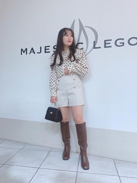 「マリン」｜「アイテム（ブーツ）」を使った、マジェスティックレゴン天王寺ミオ店スタッフさん（レディース・151cm）の冬コーディネート