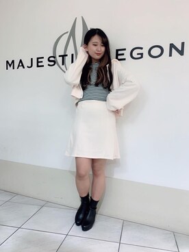 「台形スカート」｜マジェスティックレゴン天王寺ミオ店スタッフさん（レディース・151cm）の冬コーディネート