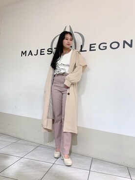 「でにむ」｜「アイテム（トレンチコート）」を使った、マジェスティックレゴン天王寺ミオ店スタッフさん（レディース・151cm）の冬コーディネート