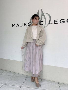 トレンチコートを使った チュールスカート の人気ファッションコーディネート Wear