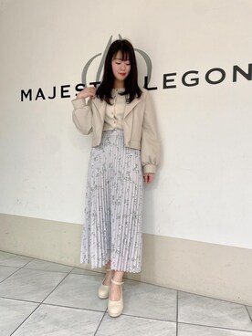 「MAJESTIC LEGON（マジェスティックレゴン）のアイテム（ライダースジャケット）」を使った、マジェスティックレゴン天王寺ミオ店スタッフさん（レディース・159cm）の春コーディネート