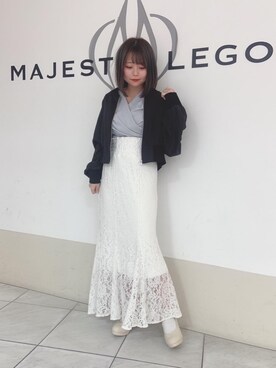 マジェスティックレゴン天王寺ミオ店スタッフさん（レディース・145cm）の春コーディネート