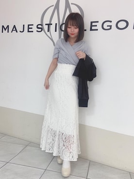 マジェスティックレゴン天王寺ミオ店スタッフさん（レディース・145cm）の春コーディネート
