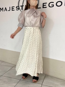 「アイテム（スカート）」を使った、マジェスティックレゴン天王寺ミオ店スタッフさん（レディース・145cm）の夏コーディネート