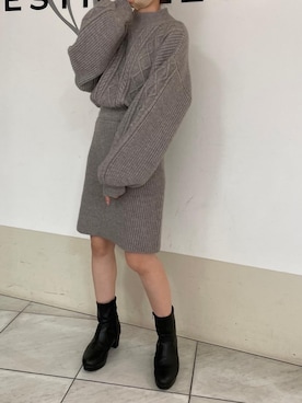 「アイテム（ブーツ）」を使った、マジェスティックレゴン天王寺ミオ店スタッフさん（レディース・145cm）の秋コーディネート