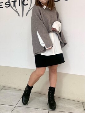 マジェスティックレゴン天王寺ミオ店スタッフさん（レディース・145cm）の冬コーディネート