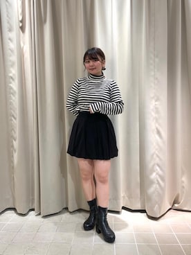 「イエべ秋」｜「アイテム（ブーツ）」を使った、マジェスティックレゴン天王寺ミオ店スタッフさん（レディース・145cm）の冬コーディネート