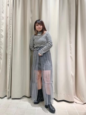 「イエべ秋」｜「アイテム（ブーツ）」を使った、マジェスティックレゴン天王寺ミオ店スタッフさん（レディース・145cm）の冬コーディネート