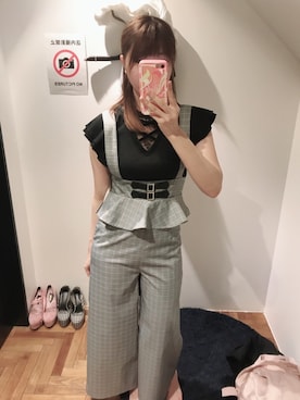 「８(eight)（エイト）のアイテム（パンツ、グレー系）」を使った、かしゃこさん（レディース・164cm）の春コーディネート