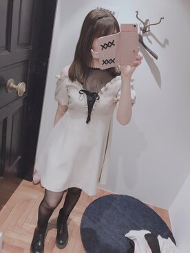 「８(eight)（エイト）のアイテム（ワンピース、ベージュ系）」を使った、かしゃこさん（レディース・164cm）の春コーディネート