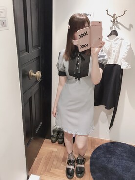 「８(eight)（エイト）のアイテム（ワンピース、シルバー系）」を使った、かしゃこさん（レディース・164cm）の夏コーディネート