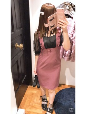 「８(eight)（エイト）のアイテム（ワンピース/ドレス、ピンク系）」を使った、かしゃこさん（レディース・164cm）の秋コーディネート