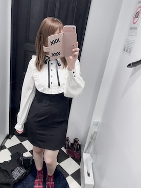 「８(eight)（エイト）のアイテム（ワンピース、ブラック系）」を使った、かしゃこさん（レディース・164cm）の秋コーディネート