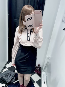 「８(eight)（エイト）のアイテム（ワンピース、ピンク系）」を使った、かしゃこさん（レディース・164cm）の秋コーディネート