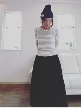 「COMME CA DU MODE（コムサデモード）のアイテム（スカート）」を使った、Chikaさん（レディース・163cm）の春コーディネート