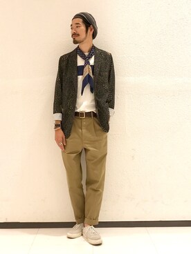 「Scye（サイ）のアイテム（パンツ）」を使った、Naoki_Sakumaさん（メンズ・181cm）の夏コーディネート
