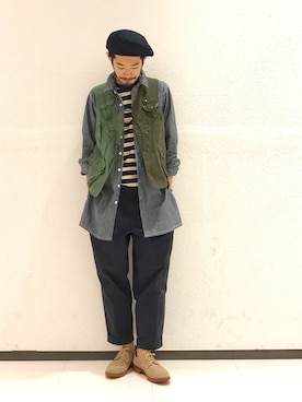 「SUBLIME（サブライム）のアイテム（ハンチング/ベレー帽）」を使った、Naoki_Sakumaさん（メンズ・181cm）の夏コーディネート