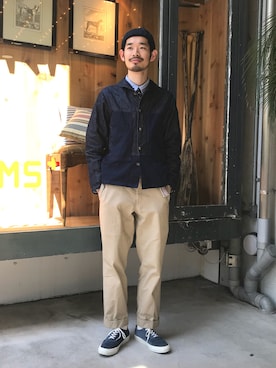 「yellow」｜「アイテム（ニットキャップ/ビーニー）」を使った、Naoki_Sakumaさん（メンズ・181cm）の春コーディネート