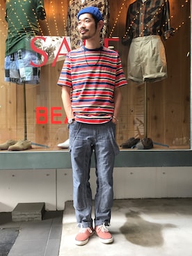 「Sperry Top-Sider（スペリートップサイダー）のアイテム」を使った、Naoki_Sakumaさん（メンズ・181cm）の夏コーディネート