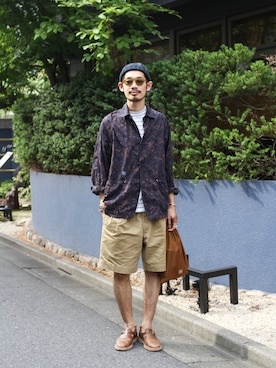 「POST O'ALLS（ポストオーバーオールズ）のアイテム（ジャケット/アウター）」を使った、Naoki_Sakumaさん（メンズ・181cm）の夏コーディネート