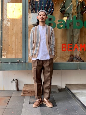 「アイテム（ニットキャップ/ビーニー）」を使った、Naoki_Sakumaさん（メンズ・181cm・20代）の冬コーディネート