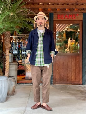 「マドラスチェック」｜「アイテム（テーラードジャケット）」を使った、Naoki_Sakumaさん（メンズ・181cm）の夏コーディネート