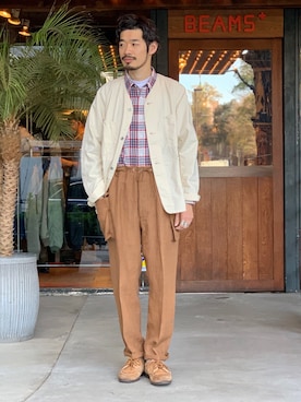 「ノーカラージャケット」｜Naoki_Sakumaさん（メンズ・181cm）の春コーディネート