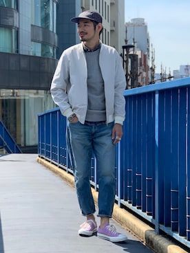 「アイテム（ブルゾン）」を使った、Naoki_Sakumaさん（メンズ・181cm・30代）の春コーディネート