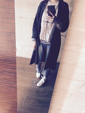 「SM2（エスエムツー）のアイテム（ピーコート）」を使った、Haze大脚怪さん（レディース・174cm）の春コーディネート