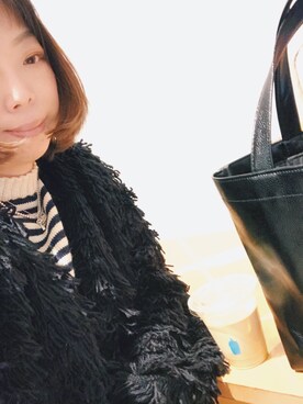 「Another Edition（アナザーエディション）のアイテム（ノーカラージャケット）」を使った、Haze大脚怪さん（レディース・174cm）の冬コーディネート