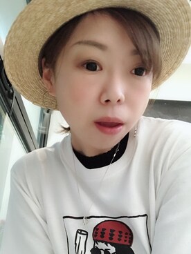 「CA4LA（カシラ）のアイテム（サンバイザー）」を使った、Haze大脚怪さん（レディース・174cm）の春コーディネート