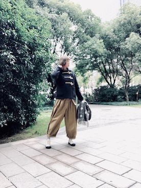 「BEAMS BOY（ビームスボーイ）のアイテム（ダッフルコート）」を使った、Haze大脚怪さん（レディース・174cm）の冬コーディネート