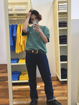 「MICHAEL KORS（マイケルコース）のアイテム（ベルト）」を使った、Hazuki Isozakiさん（レディース・156cm）の夏コーディネート