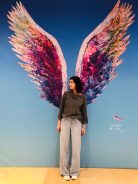 「COS（コス）のアイテム（パーカー、グレー系）」を使った、UrchinJeさん（レディース・173cm）の秋コーディネート