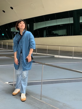 「MUJI」｜「アイテム（その他シューズ）」を使った、Zhi Shenさん（レディース・171cm）の夏コーディネート