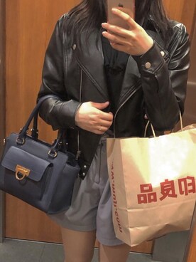 「one after another NICE CLAUP（ワンアフターアナザーナイスクラップ）のアイテム（ライダースジャケット）」を使った、YUIさん（レディース・160cm）の夏コーディネート