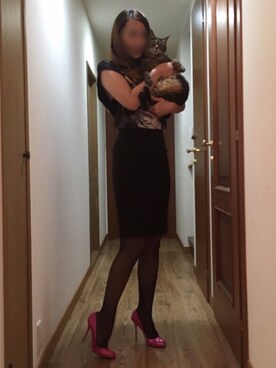 「ネコ」｜「アイテム（パンプス）」を使った、ももこさん（レディース・168cm）の春コーディネート