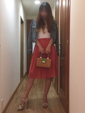 「minimum minimum（ミニマムミニマム）のアイテム（デニムジャケット）」を使った、ももこさん（レディース・168cm）の春コーディネート