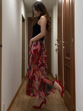 「シアータイツ」｜「アイテム（その他）」を使った、ももこさん（レディース・168cm）の夏コーディネート