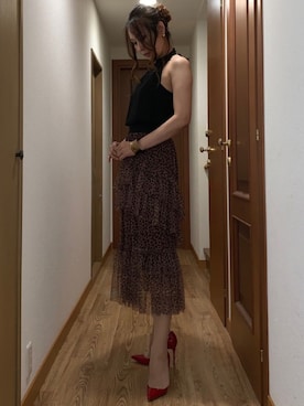 「アップヘア」｜「アイテム（その他）」を使った、ももこさん（レディース・168cm）の夏コーディネート