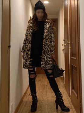 「H&M（エイチ・アンド・エム）のアイテム（その他アウター）」を使った、ももこさん（レディース・168cm）の冬コーディネート
