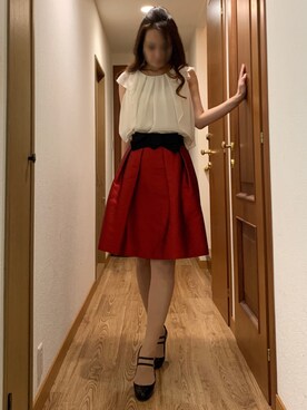 「タフタスカート」｜「アイテム（その他）」を使った、ももこさん（レディース・168cm）の冬コーディネート
