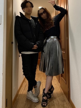 「GIUSEPPE ZANOTTI DESIGN（ジュゼッペザノッティデザイン）のアイテム（サンダル）」を使った、ももこさん（レディース・168cm）の冬コーディネート