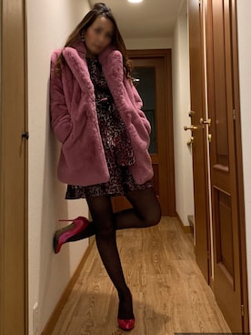 「シアータイツ」｜「アイテム（その他）」を使った、ももこさん（レディース・168cm）の冬コーディネート