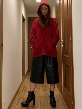 「ネコ」｜「アイテム（その他）」を使った、ももこさん（レディース・168cm）の冬コーディネート