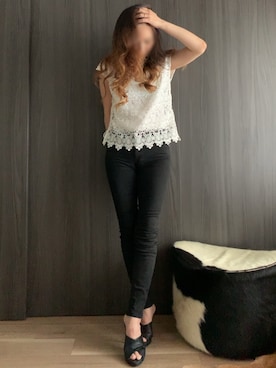 「CLEARIMPRESSION （クリアインプレッション）のアイテム（トップス）」を使った、ももこさん（レディース・168cm）の春コーディネート