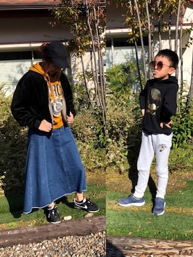 「ロゴパーカー」｜「アイテム（ブルゾン）」を使った、yk☺︎86さん（レディース・160cm）の秋コーディネート