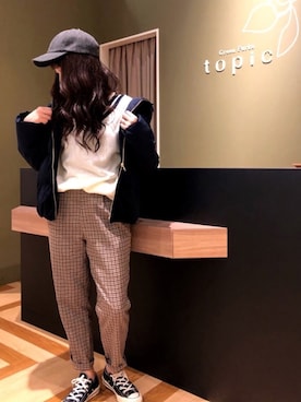 「アイラブCONVERSE」｜「アイテム（ダウンジャケット/コート）」を使った、yk☺︎86さん（レディース・160cm）の秋コーディネート