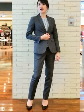 「TRANS CONTINENTS（トランスコンチネンツ）のアイテム（テーラードジャケット）」を使った、ハナさん（レディース・156cm）の冬コーディネート